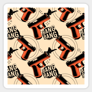 Bang Bang Black Cat Pattern in beige Sticker